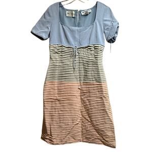 Vintage Mayela Haute Couture Silk Layered Midi Dress - Size 12 - NWT $3,070 MSRP